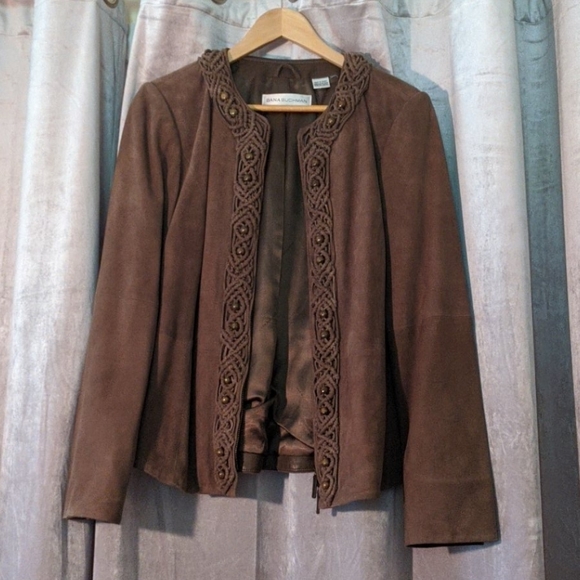 DANA BUCHMAN brown suede jacket - Picture 1 of 4